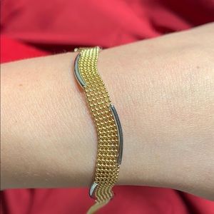 14K Gold Bracelet with 14k White Gold Decor